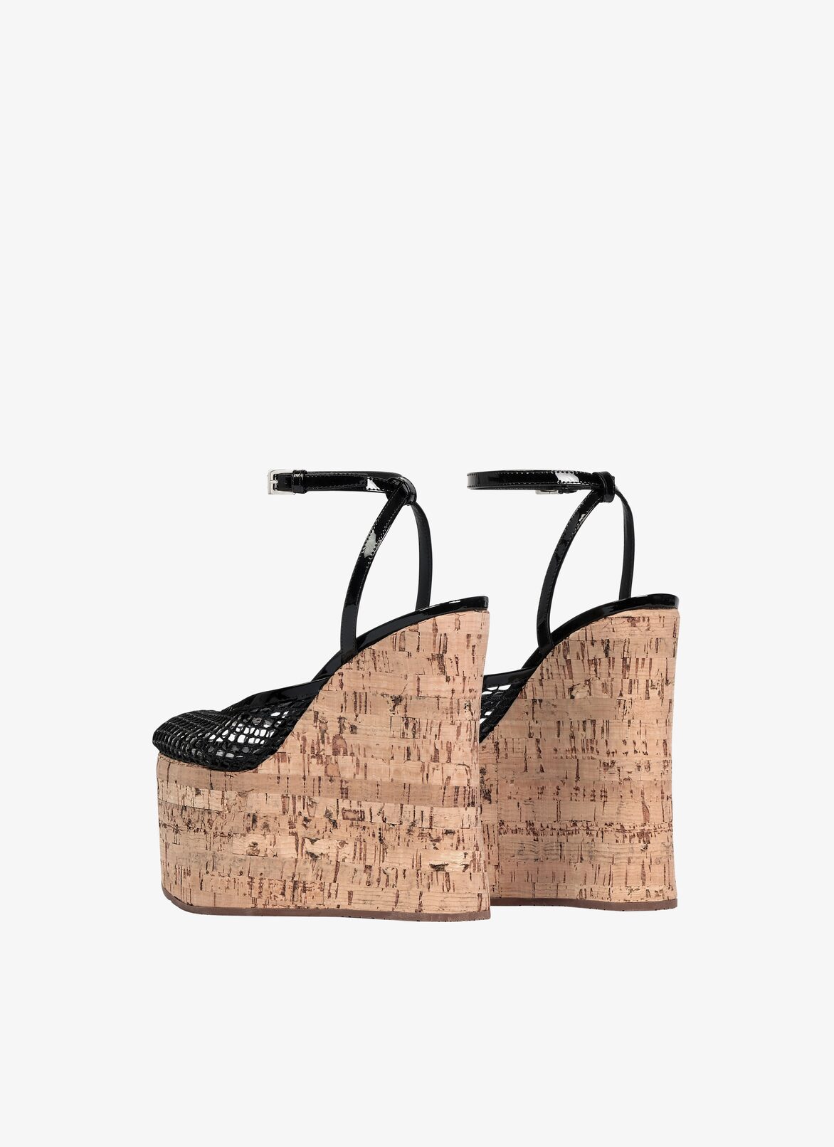 WEDGE SANDALS IN Fishnet ALAÏA BLACK WEDGE SANDALS IN FISHNET
